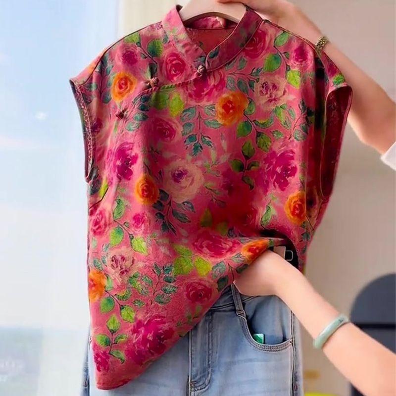 

Премиальный ярко-красный жаккардовый топ женский 2025 лето новый роскошный атмосферный универсальный жилет M [Recommended below 50kg]