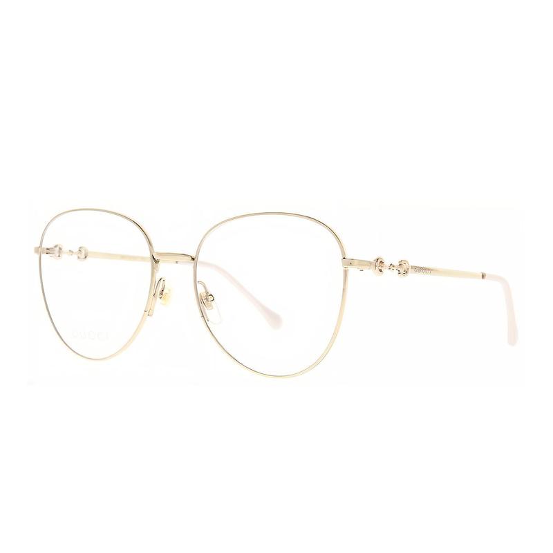 Gucci [Available prescriptions] Horsebit Series Oval Myopia Glasses Frame Gold Round Optical Frame Women s