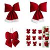 Christmas Tree Velvets Bowknot Accent Suitable For Tabletops Window And Festival Craft Projects X3UC