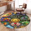 Plants VS Zombies Pattern Round Rug, Indoor/Outdoor Mat, for Picnic, Gameroom, Bedroom, Office, Living Room, Home Decor Carpet, Birthday Gift