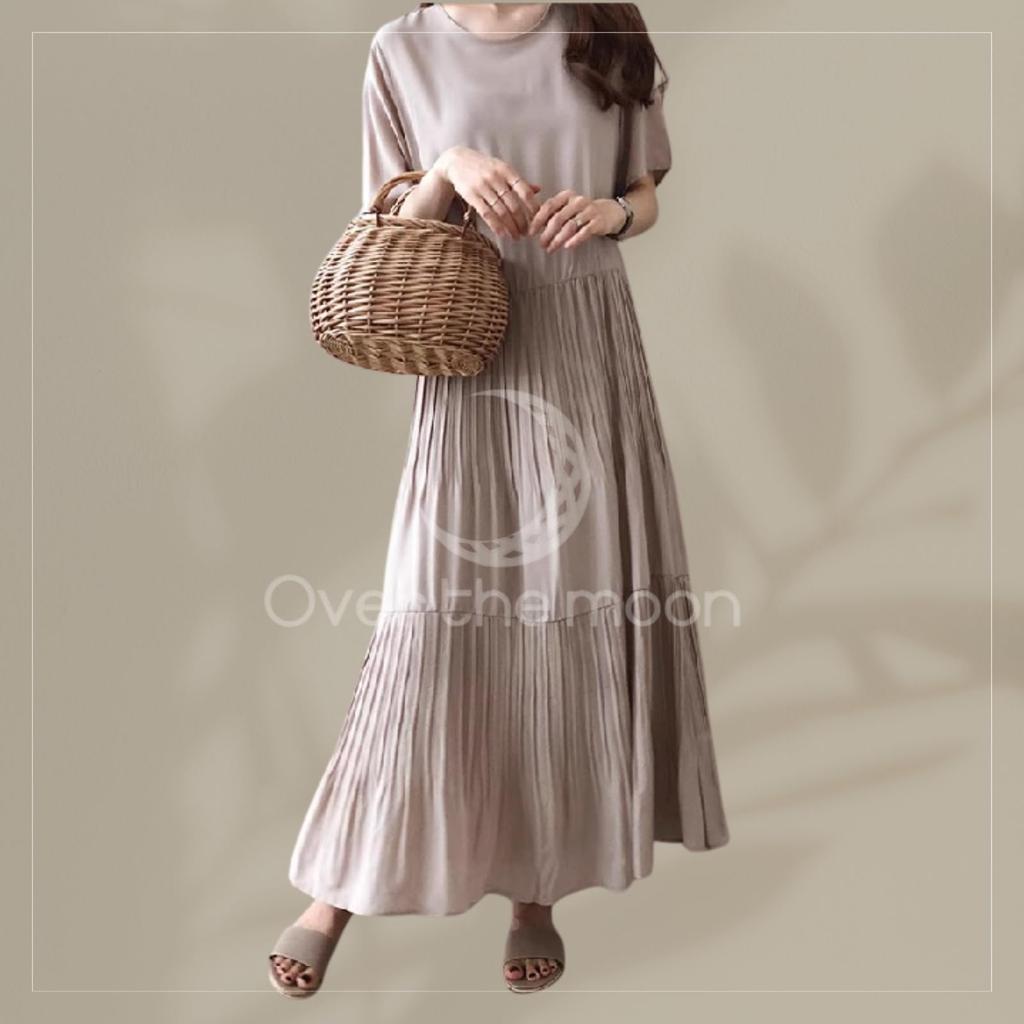 Over the moon Comfortable Slimming Tiered Short Long Length Women's Dress, Sleeve, Maternity, (L, Black)