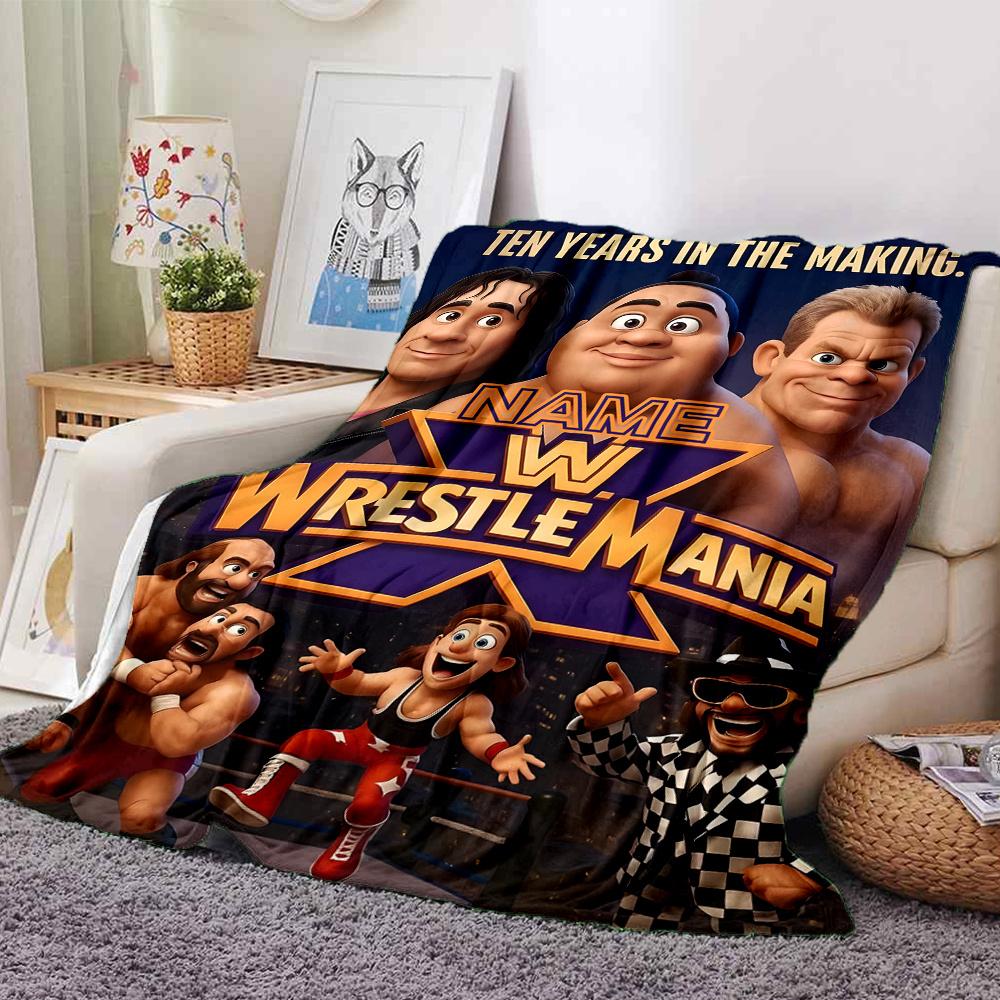 Wrestlemania X A Decade Of Epic Showdowns Customize Your Name Cartoon Movie Pattern Blanket Chair Office Sofa Bed Camping Soft And Warm Give To