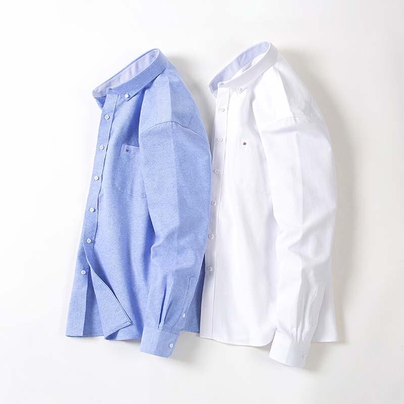 Men's Wrinkle-Free Oxford Business Casual Long Sleeve Shirt