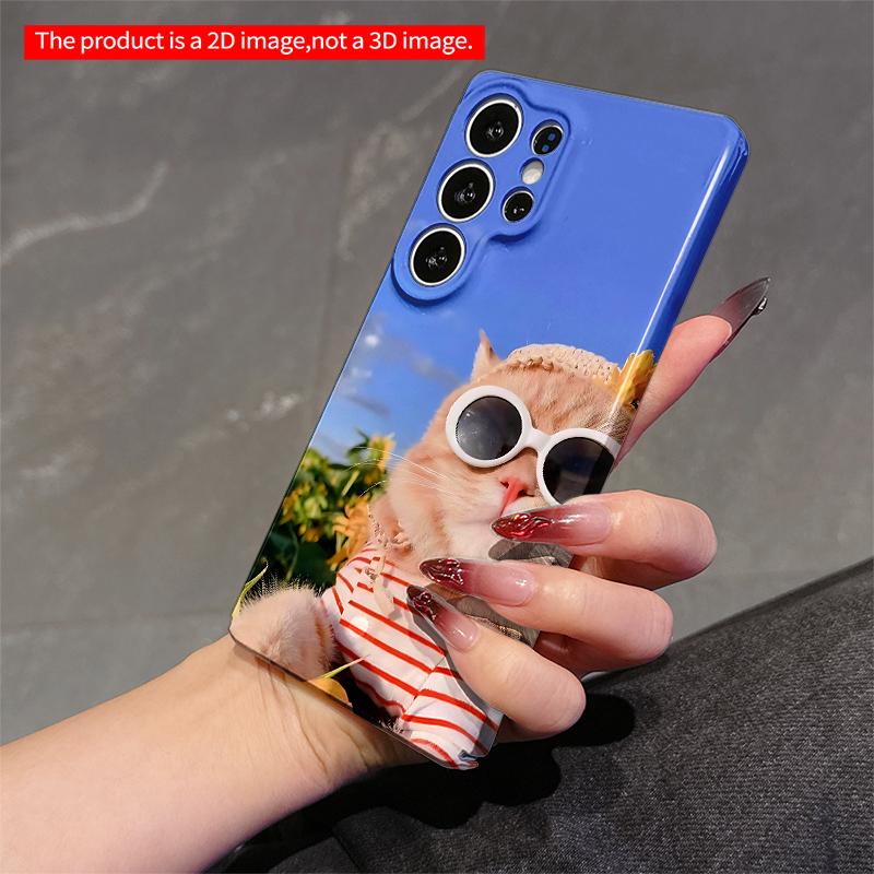 2DFlat Samsung phone case Sunglasses Cat in Sunflower Field Applicable to Galaxy S22 S23 S24 S25ULTRA S26 A12 A13 A14 A15 A16 A34 A35 A54 A55
