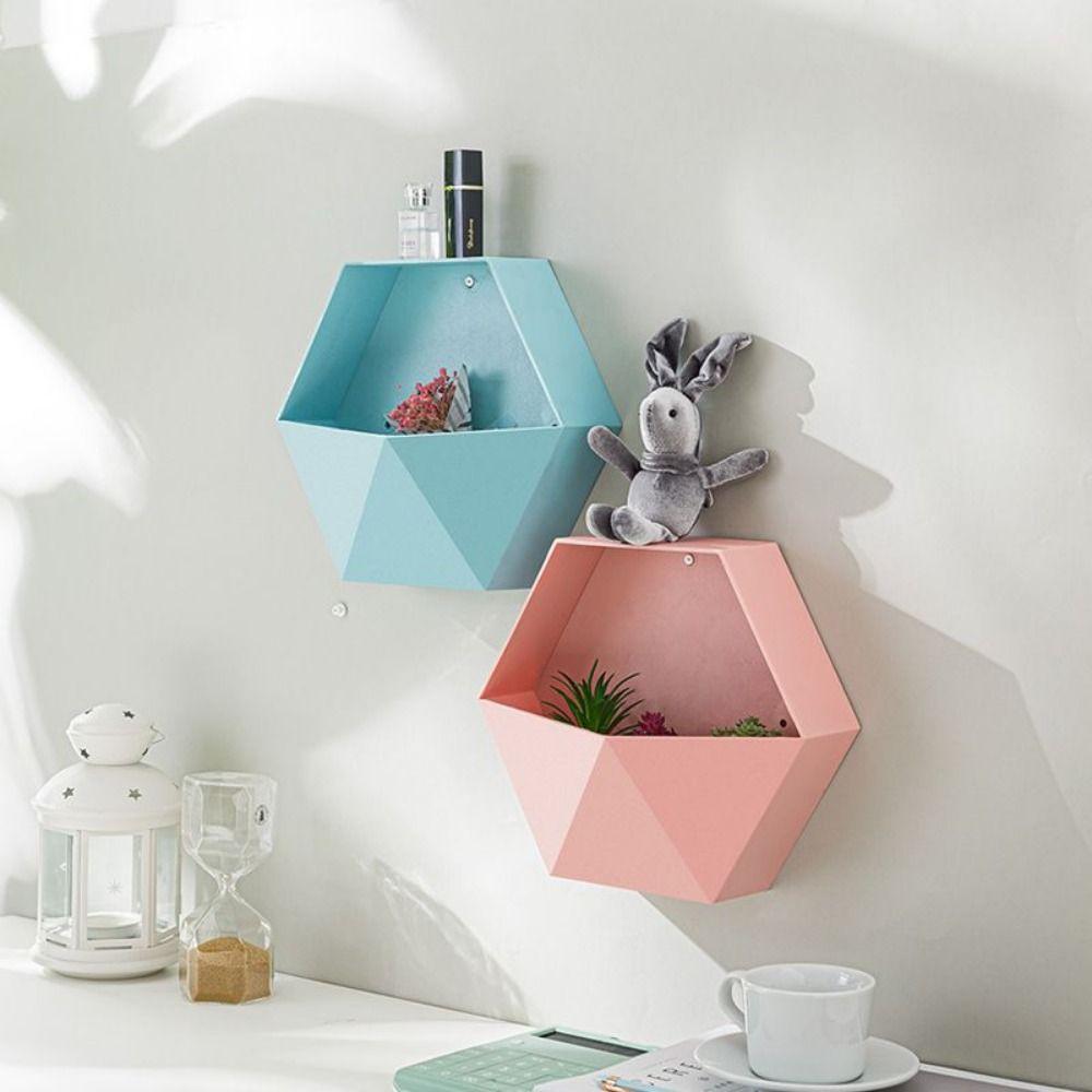 Modern Geometric Wall Stand Ins Style Hanging Storage Box  Mobile Phone Organizer