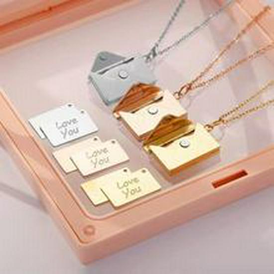 Personalized Titanium Steel Love Letter Necklace - Engravable Fashionable Women's Clavicle Chain