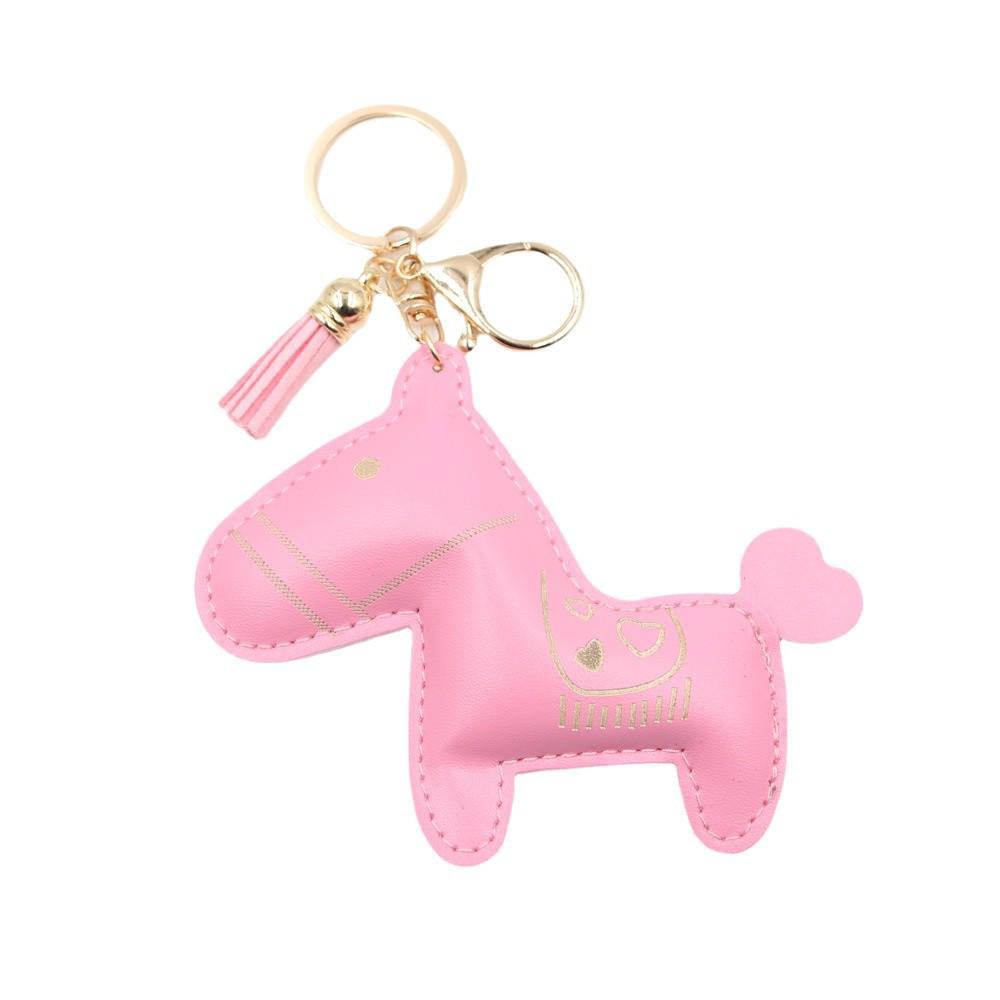 Pink Pony PU Leather Keychain and Bag Pendant - Year of the Horse Edition