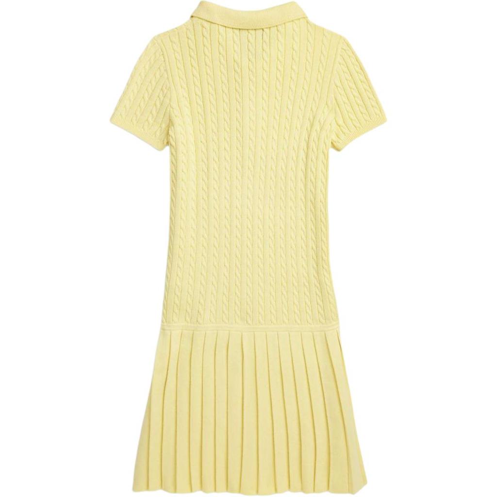 Polo Ralph Lauren Dress Ss24 Solid Color Logo Embroidery Short Sleeve Kids Dresses Yellow 313935037-002