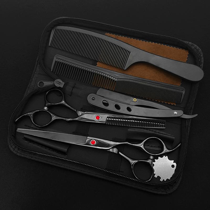 

Professional Grooming Scissors Set, Hair Thinning Shears With Hair Styling Accessories For Household Salon Barber