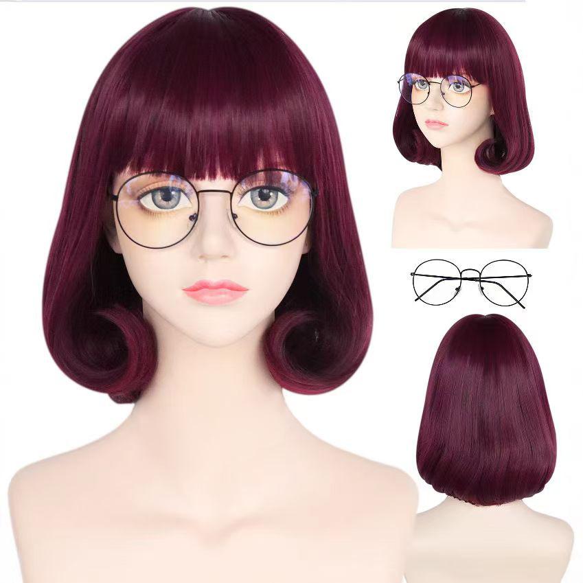 

Anime Velma Seragam Cosplay Kostum Orange jupe courte uniforme Wanita Oranye Kaus Kaki Rok Atas Halloween fête carnaval ensemble S