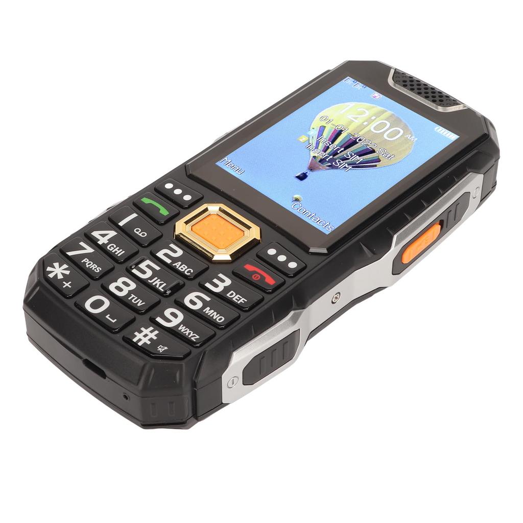 2G Senior Cellphone 2.8in HD Screen 3D Big Button Dual Card Senior Cellphone with Flashlight Black