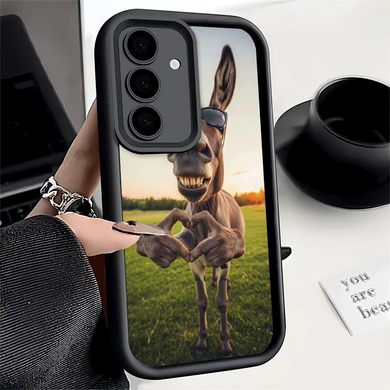 Phone Case for Samsung Galaxy S26 S25 Ultra S24 FE Funny Donkey Animal Shell S23 Plus S22 + S21 S20 5G Soft Silicone Funda