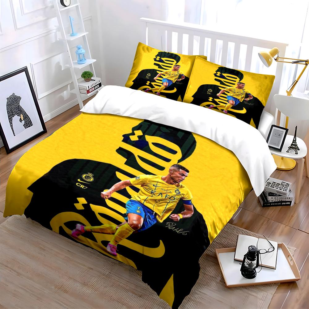 Soccer-Themed Bedding Set Bedding set (1 duvet cover, 2 pillowcases, duvet not included)