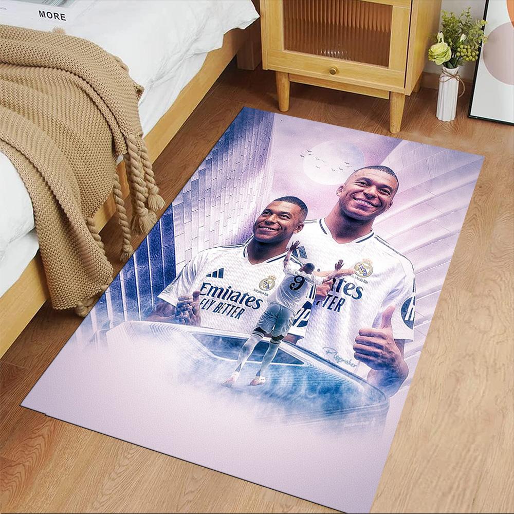 Star Player Kylian Mbappé Floor Mat Perfect for Outdoor Study room Playrooms Foyer Anti-slip Rug Office home decor Birthday Christmas Gift