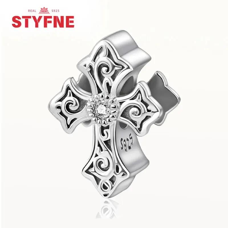 Copper Cross Charms Religion Heart Lucky Cross Beads Fit Original Bracelet Making Pendant For Women Fine Jewelry Gift Diy