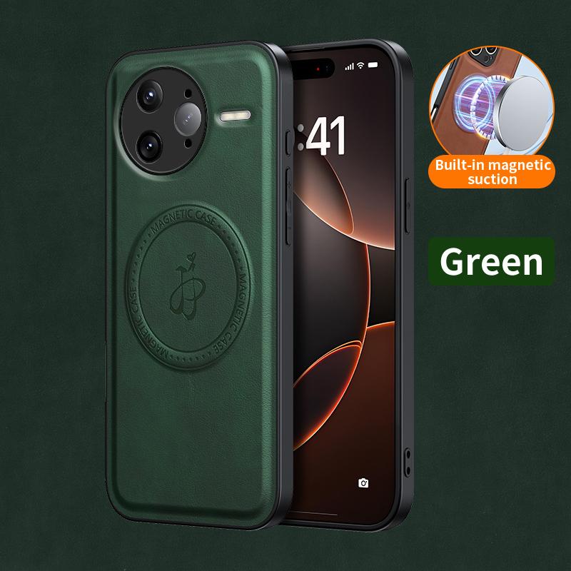 PU Leather Wireless Charging Magnetic Case for Xiaomi Poco F7 Pro / F7 Ultra Protective Cover Hard Back Shell Coque