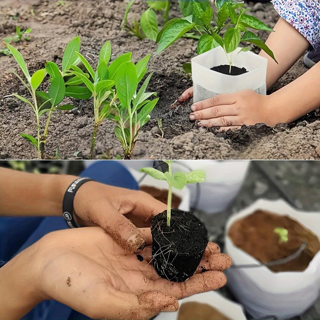 100 Seedling Pots - Non-Woven Fabric Planting Bags For Seed Sprouting, Home Gardening Supplies