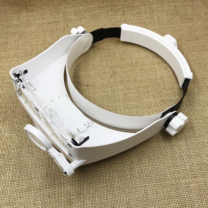 LED Head Magnifier,Hands Free Headband Magnifying Glasses with 5 Led,Professional Jeweler Loupe