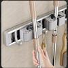 Mop and Broom Organizer Mop Holder Rack Mop Holder Wall Mounted Strong Broom Mop Holder Self with 5 Hooks Organizers Hang Broom
