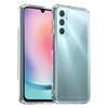 WANLONFENG MF Series for Samsung Galaxy A24 4G (162.1 X 77.6 X 8.3mm) Case TPU+Acrylic Clear Phone Cover with Tempered Glass Film