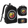 Abarth C Cool Rucksack Schüler BuchRucksack Schultasche Umhängetaschen 3tlg Isolierte Lunchtasche Federmäppchen