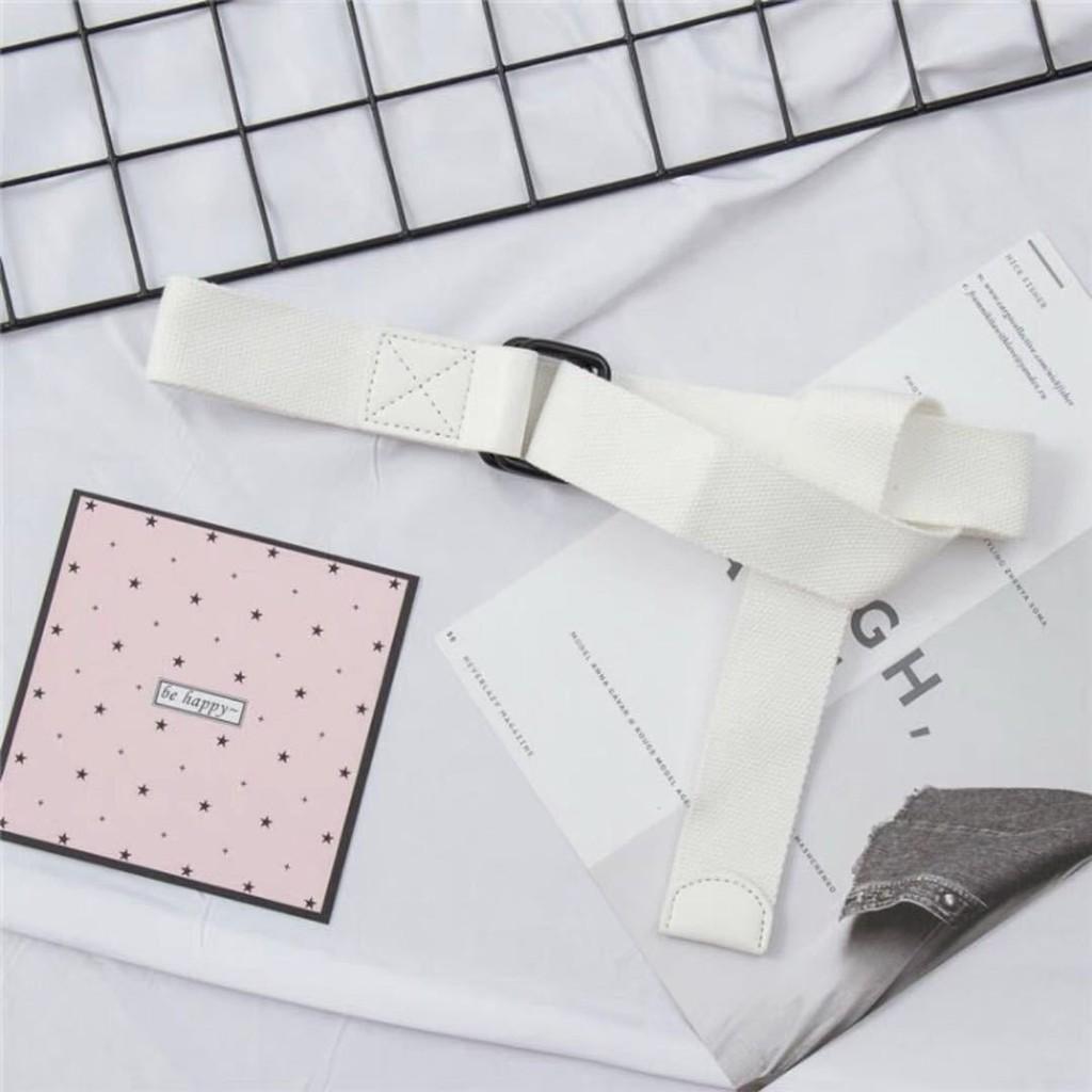 Numbers Letters Text Canvas Double Loop Buckle Waistband Male Universal Female