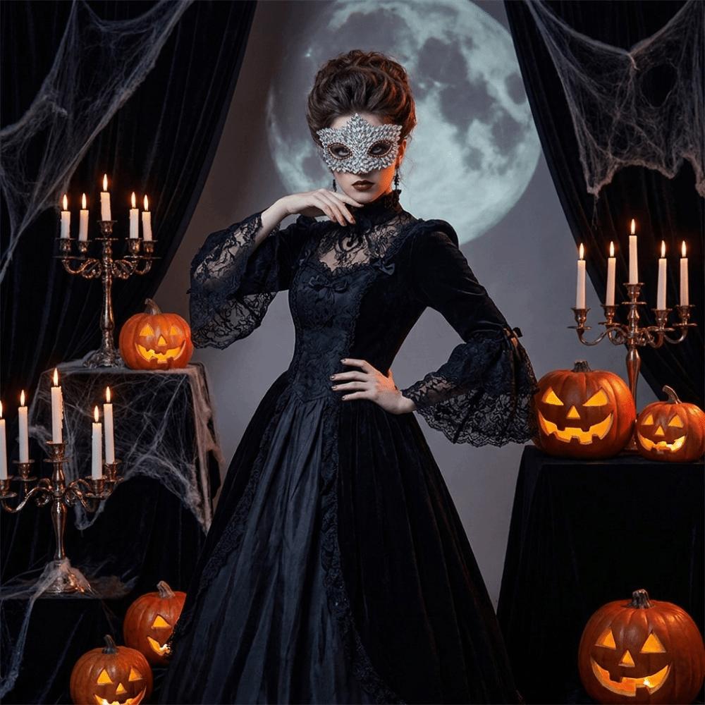 Luxury Half Face Mask Flame Leaf Rhinestone Half Mask Elegant Masquerade Mask Halloween Parties