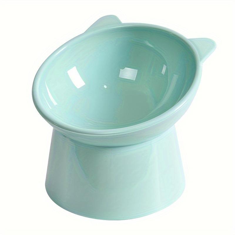 Raised Tilted Pet Food Bowl Plastic Cat Dog Feeding Bowl With Wide Rim And Stable Base For Daily Dry Food And Water Use For Home Pet Feeding Areas