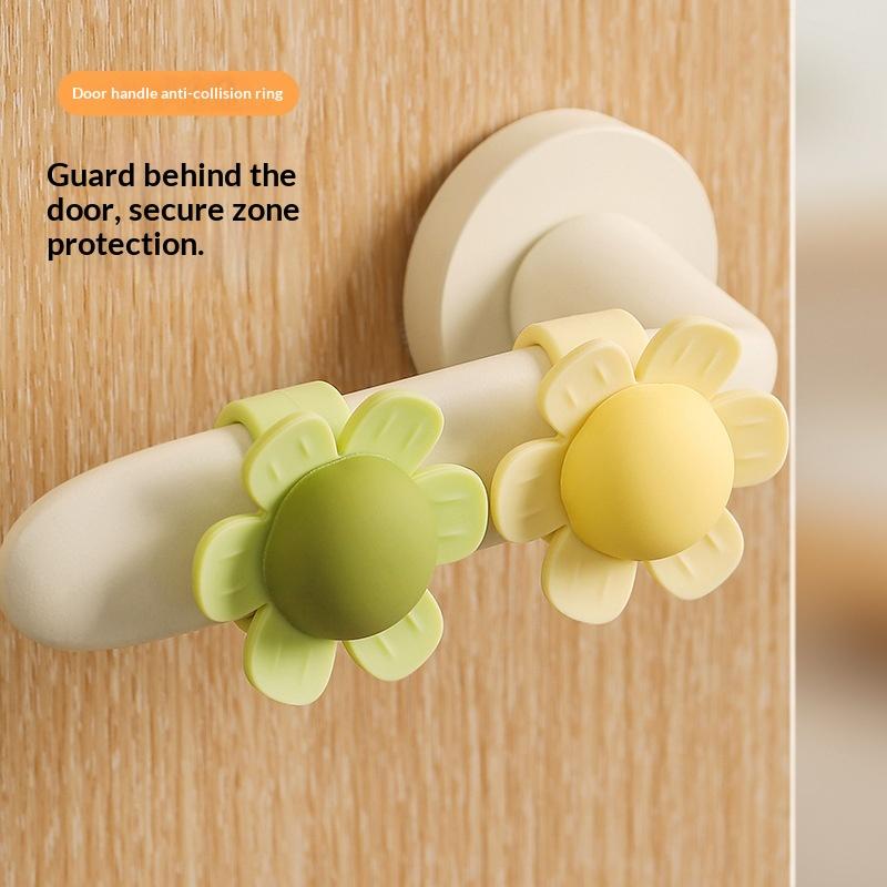 Soft Flower Door Handle Protector Silicone Anti Collision Knob Cover for Baby Safety Home Living Room
