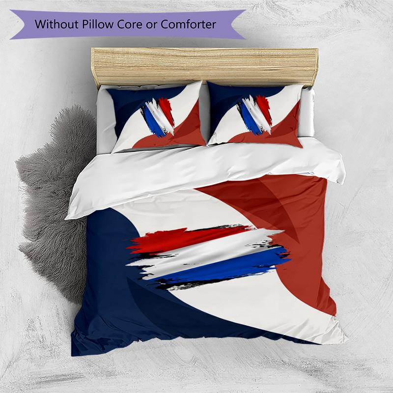 Netherlands Football Printed Bedding 3 Piece Set Cozy Breathable Bed Cover Set as Housewarming Holiday Gift