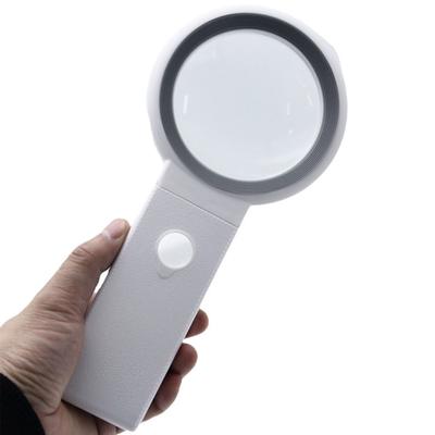 Double Lens Large Lighted Magnifying Glass With 18 LED Light 10X 30X Handheld with Stand For Reading Close Work Crafts