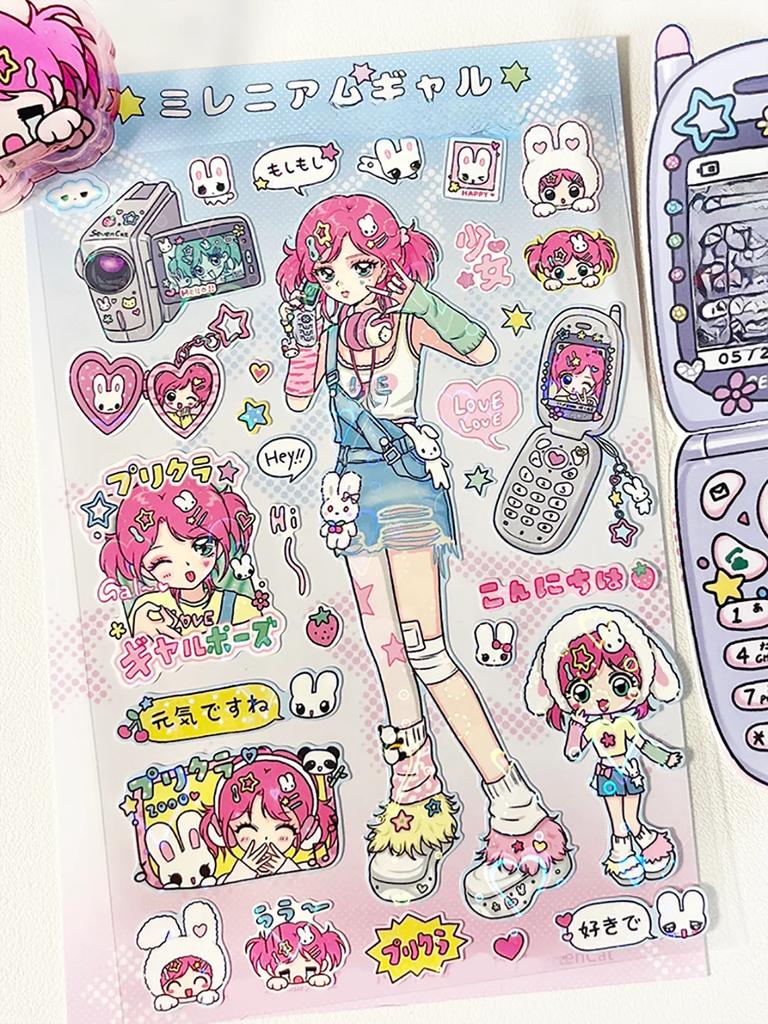 Y2K Vintage Millennial Hot Girls Handsome Guy Cartoon Anime Stickers for Craft Supplies Scrapbooking Material Aesthetic