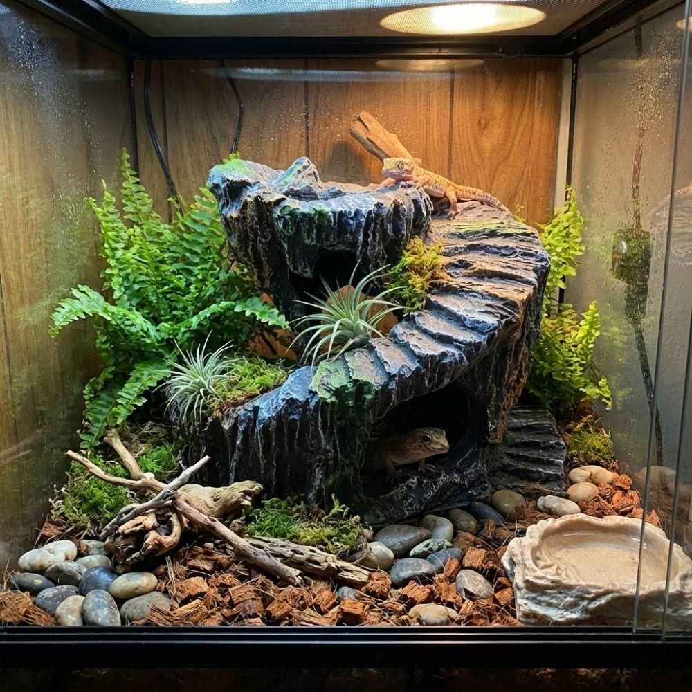 Sturdy Artificial Rock Cave Resin Tortoise Climbing Platform Shelter Cave  Pet Products