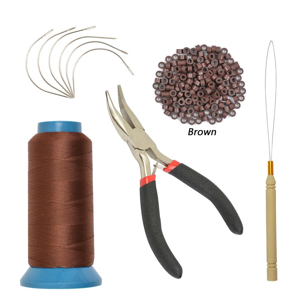 Hair Extension Tools Set Micro Silicone Rings Link 200pcs 5.0mm Micro Tube Beads Hair Extension Accessories