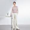 JOY SPEAKER Women's Pure Color Straight-Leg Elastic Waist Casual Pants