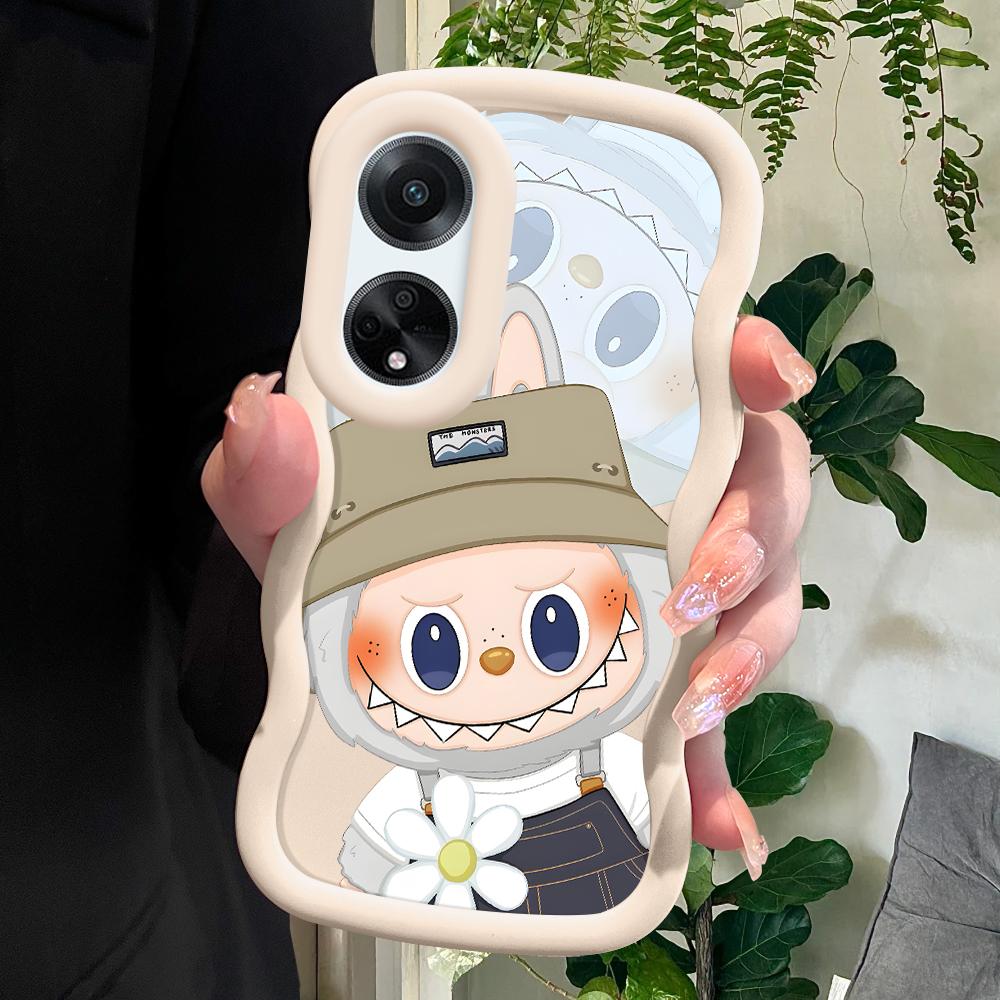 

Окрашенный узор Big Wave Edge Мягкий силиконовый материал Macaron чехол для телефона противоударный защитный резиновый чехол для OPPO Reno Realme Realme 12 5G белый