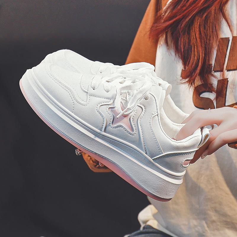 Black and White Bread Board Shoes Spring New Platform Shoes High-Grade Color Matching Women's Shoes