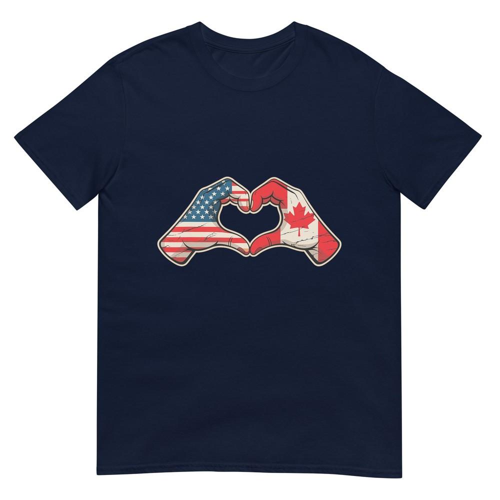 Half Canadian Half American Canada Usa Flag Heart Tshirt S