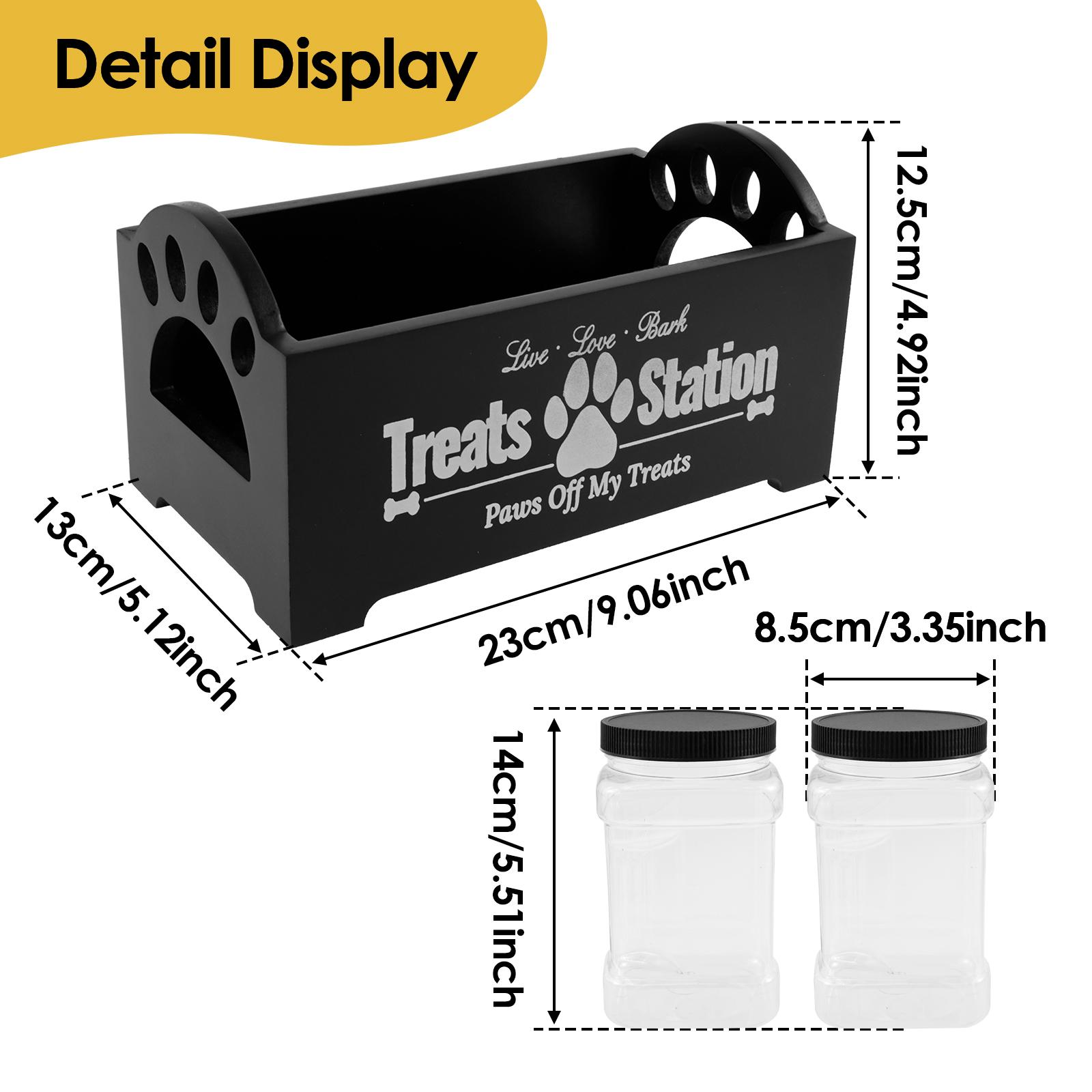 

3Pcs Pet Food Storage Container Cat Dog Treat Jars With Wood Holder Pet Snack Storage Organizer For Dog Cookie Cat Treats NEW