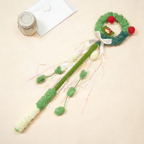 Cat Wand Toy Interactive Cat Teaser Stick with Plush Balls And Streamers for Indoor Kitten Play Exercise