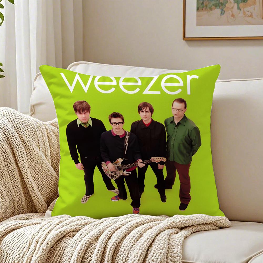 Fashion Daily Band Music Group W-Weezer Cushion Cover Linen Pillowcase Soft For Sofa Bed Home Room Decor