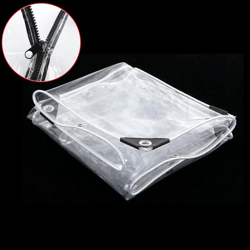 Tarpaulin With Zipper Garden Succulent Shed Rainproof Cover Pergola Terrace Waterproof Canopy Balkon Clear Tarp Camping Canvas