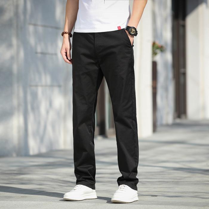 Autumn and winter new business men's casual trousers loose middle-aged elastic men's daily comfortable breathable trousers male