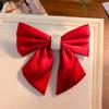 Diamond Bow Spring Clip Headdress - Korean Style Black Hairpin for Adults