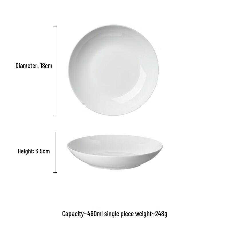 7-inch White Porcelain Dinner Plates