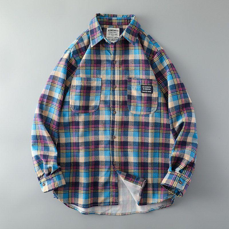 Brushed Long Sleeve Casual Export Parka Plaid Shirt
