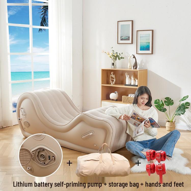 Șezlong gonflabil din PVC: Saltea Gonflabilă Portabilă Individuală pentru Utilizare în Dormitoarele din Interior