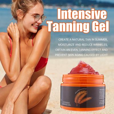 Natural Tanning Accelerator Cream Gel 150ml Intensive Tanning Gel for Sunbeds Outdoor