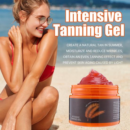Přírodní krémový gel urychlující opálení 150 ml Intenzivní opalovací gel pro solária Venkovní Nemastný Krémový pro obnovu pokožky pro všechny typy pleti