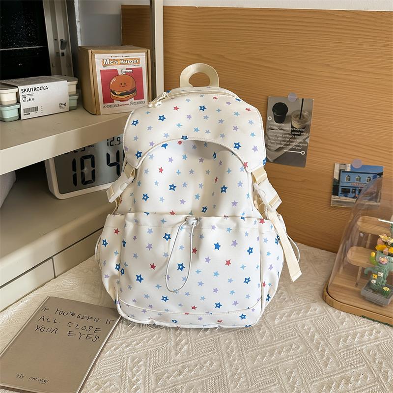 Star Print Backpack Student Schoolbag Women's Commuter Backpack
